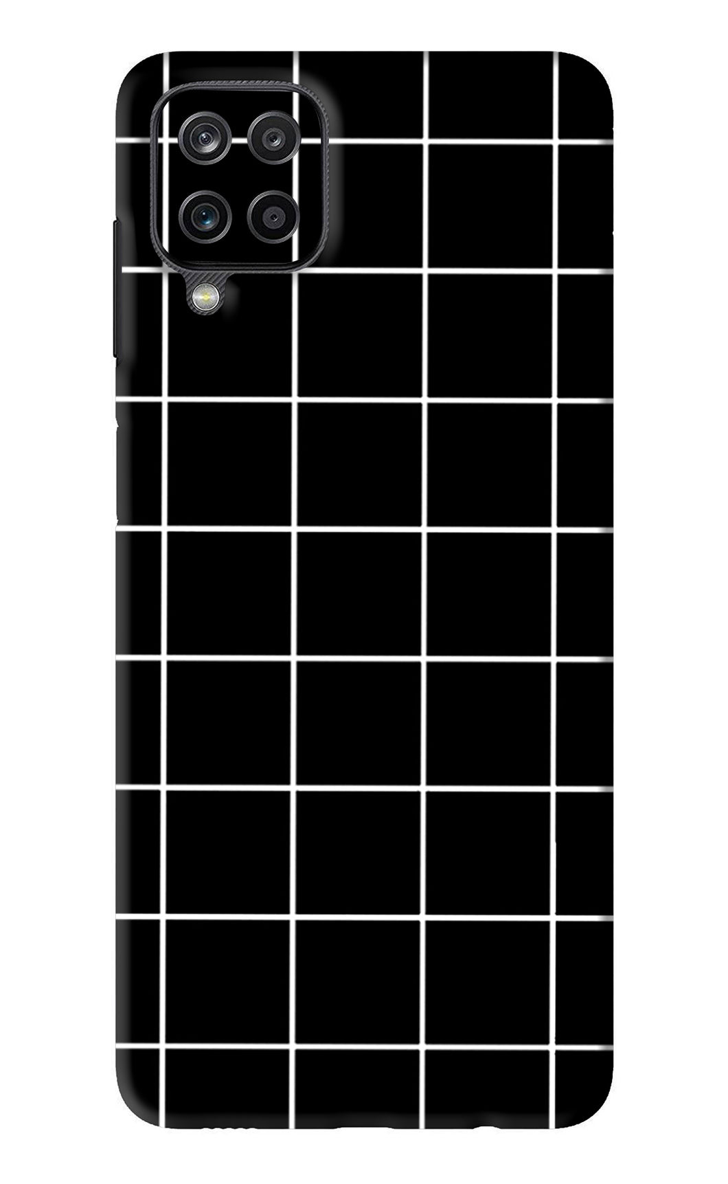 White Grid Samsung Galaxy M12 Back Skin Wrap