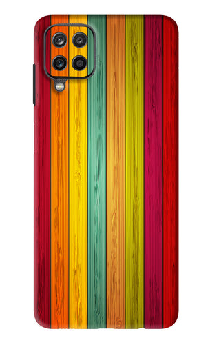 Multicolor Wooden Samsung Galaxy M12 Back Skin Wrap