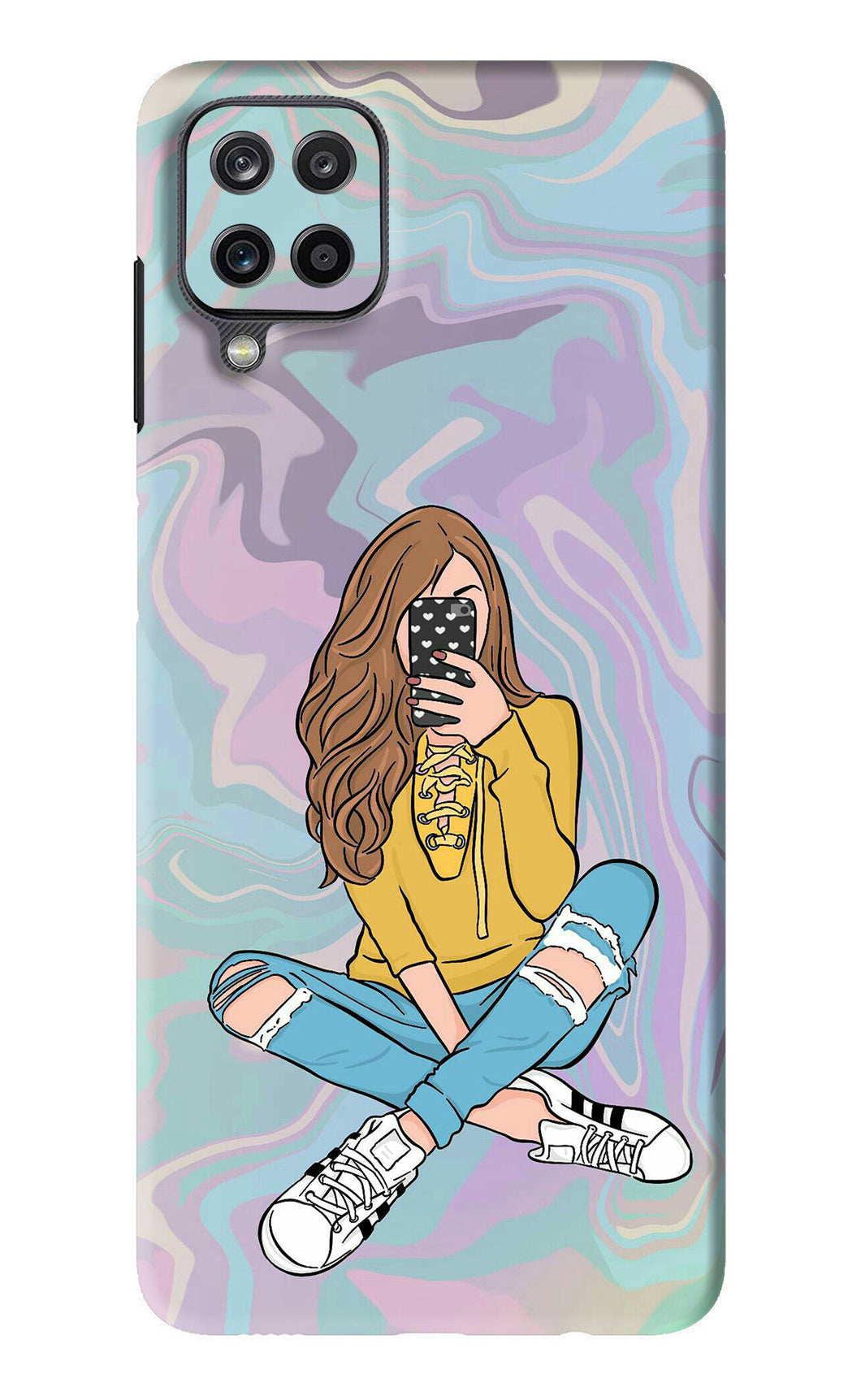 Selfie Girl Samsung Galaxy M12 Back Skin Wrap