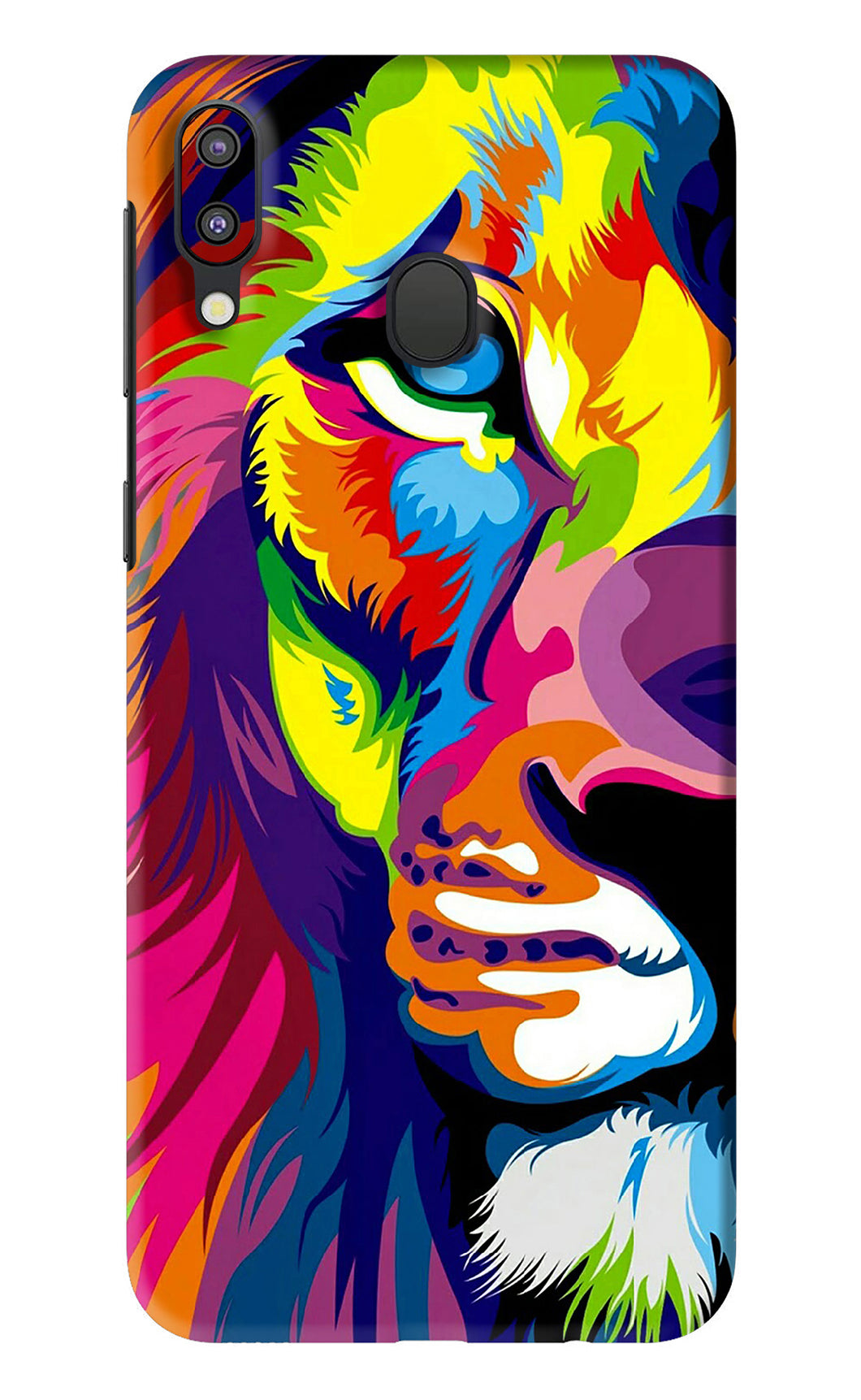 Lion Half Face Samsung Galaxy M20 Back Skin Wrap