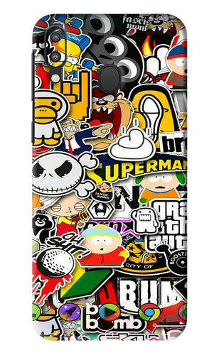 Sticker Bomb Samsung Galaxy M20 Back Skin Wrap