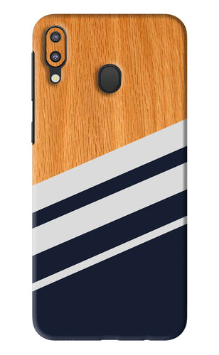 Black And White Wooden Samsung Galaxy M20 Back Skin Wrap