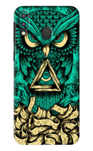 Green Owl Samsung Galaxy M20 Back Skin Wrap