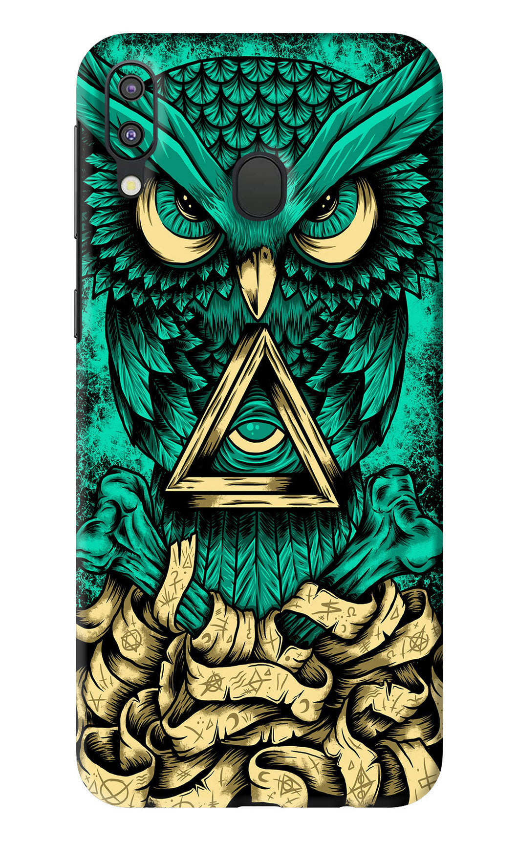 Green Owl Samsung Galaxy M20 Back Skin Wrap