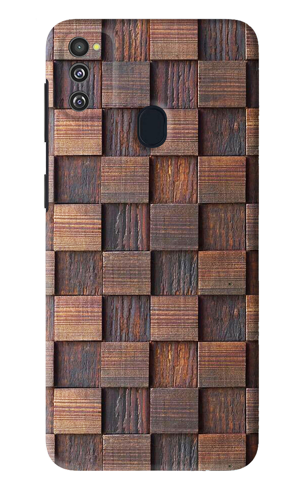 Wooden Cube Design Samsung Galaxy M21 Back Skin Wrap
