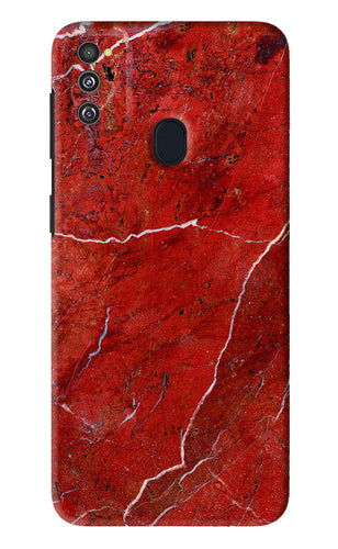 Red Marble Design Samsung Galaxy M21 Back Skin Wrap