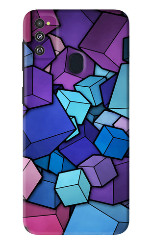 Cubic Abstract Samsung Galaxy M21 Back Skin Wrap