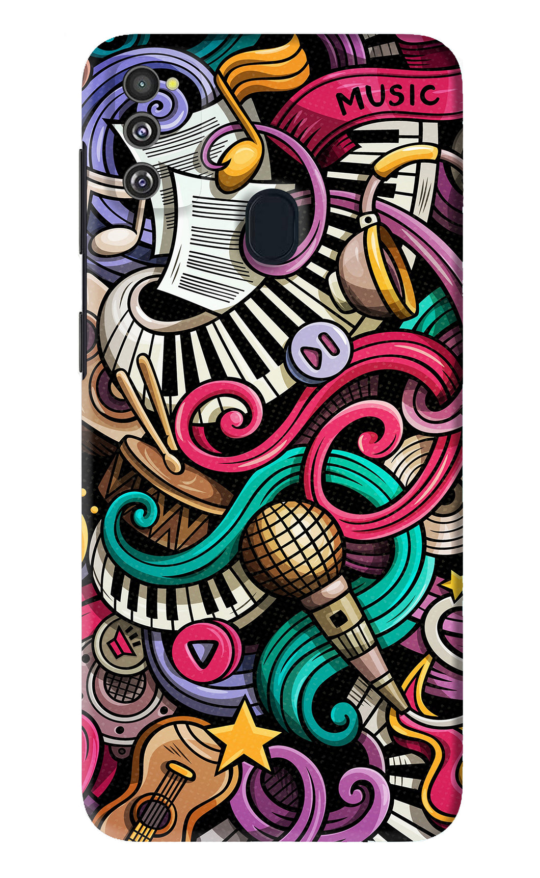 Music Abstract Samsung Galaxy M21 Back Skin Wrap