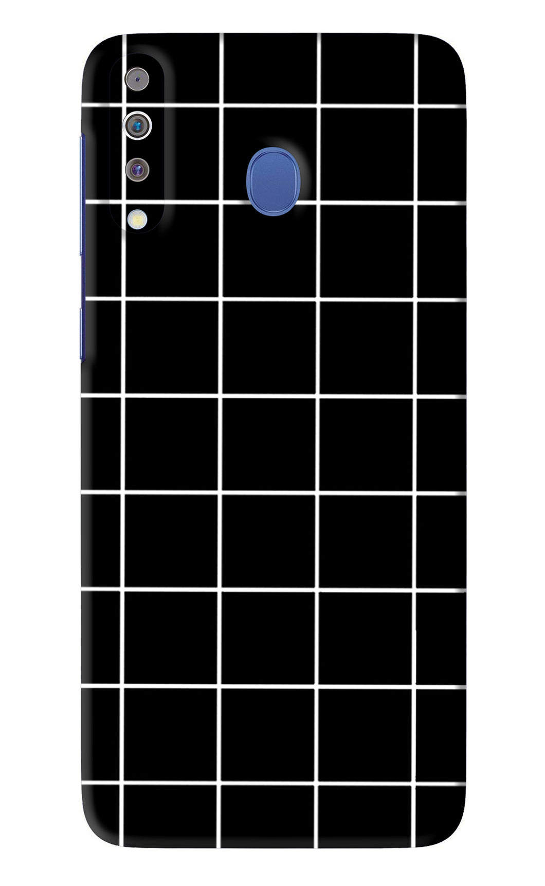 White Grid Samsung Galaxy M30 Back Skin Wrap