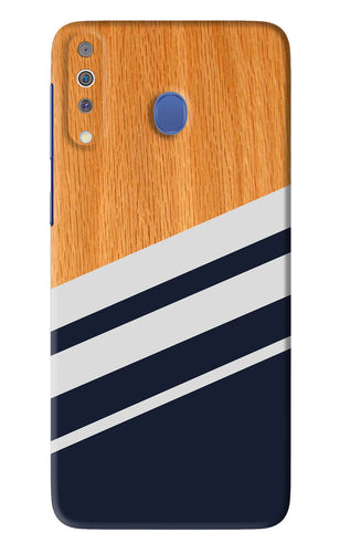 Black And White Wooden Samsung Galaxy M30 Back Skin Wrap