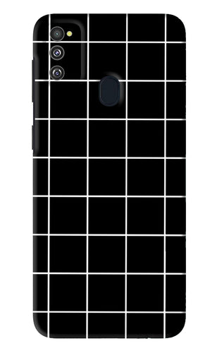 White Grid Samsung Galaxy M30S Back Skin Wrap