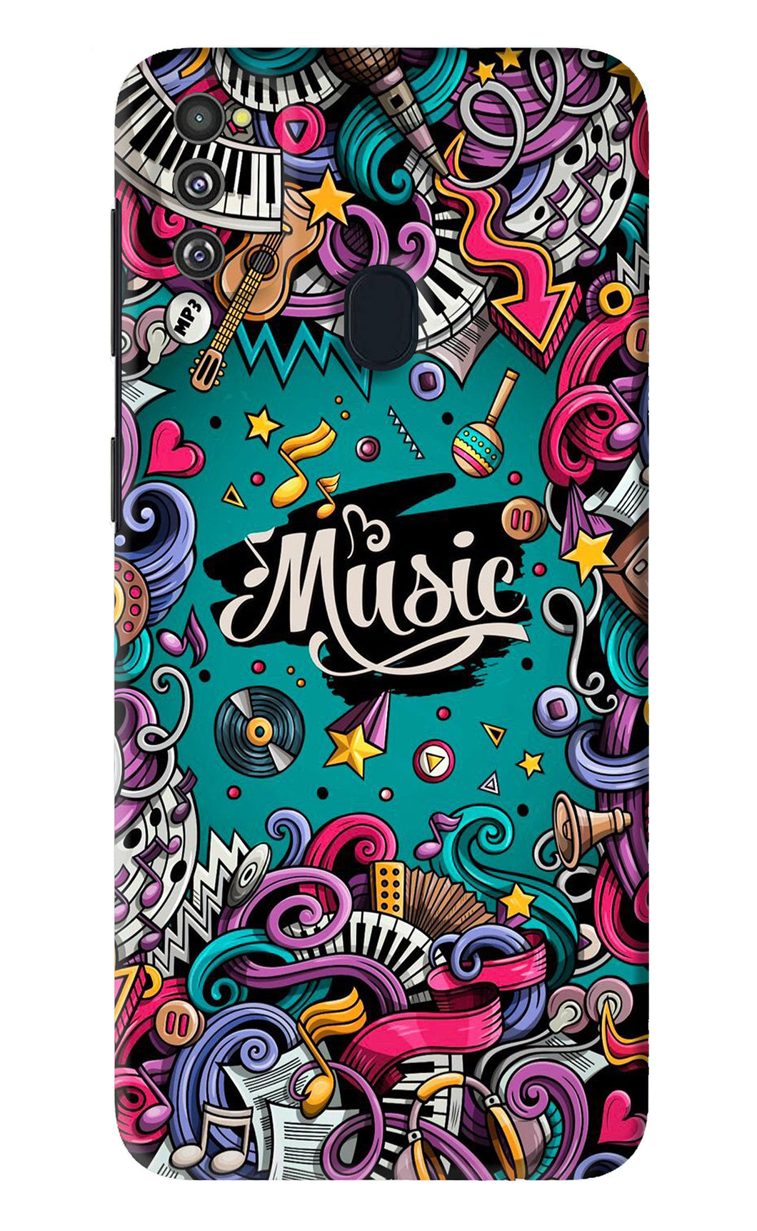 Music Graffiti Samsung Galaxy M30S Back Skin Wrap