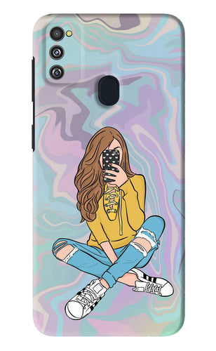 Selfie Girl Samsung Galaxy M30S Back Skin Wrap