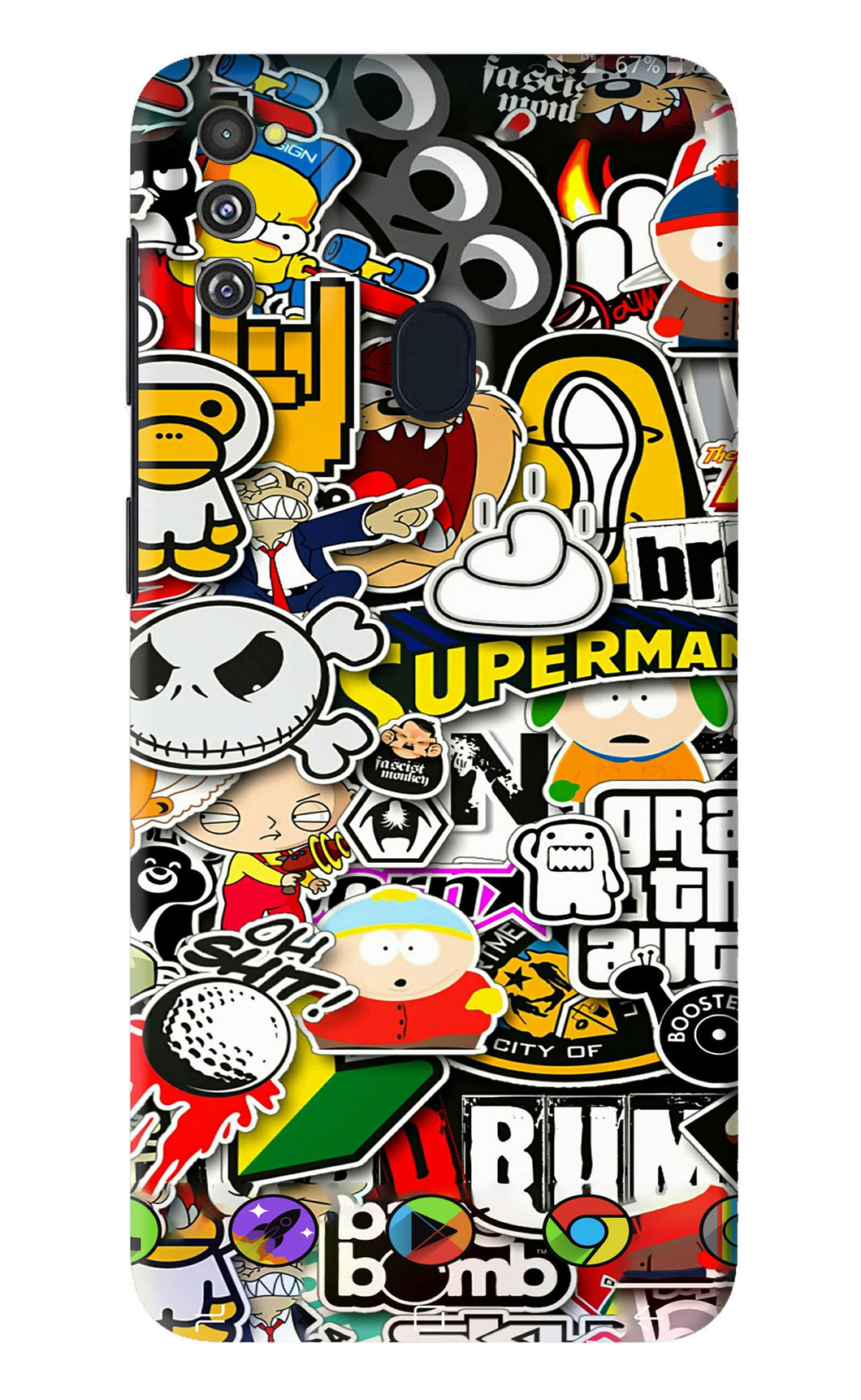 Sticker Bomb Samsung Galaxy M30S Back Skin Wrap