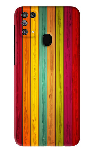 Multicolor Wooden Samsung Galaxy M31 Back Skin Wrap