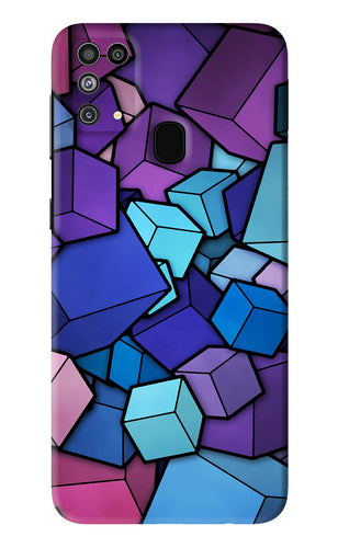 Cubic Abstract Samsung Galaxy M31 Back Skin Wrap