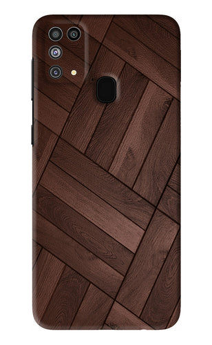 Wooden Texture Design Samsung Galaxy M31 Back Skin Wrap