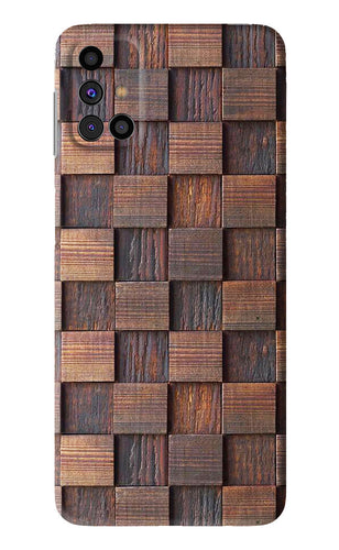 Wooden Cube Design Samsung Galaxy M31s Back Skin Wrap