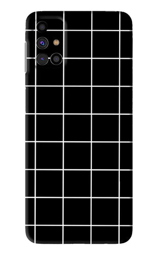 White Grid Samsung Galaxy M31s Back Skin Wrap
