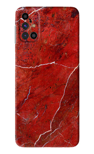 Red Marble Design Samsung Galaxy M31s Back Skin Wrap