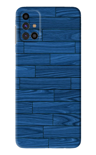 Blue Wooden Texture Samsung Galaxy M31s Back Skin Wrap