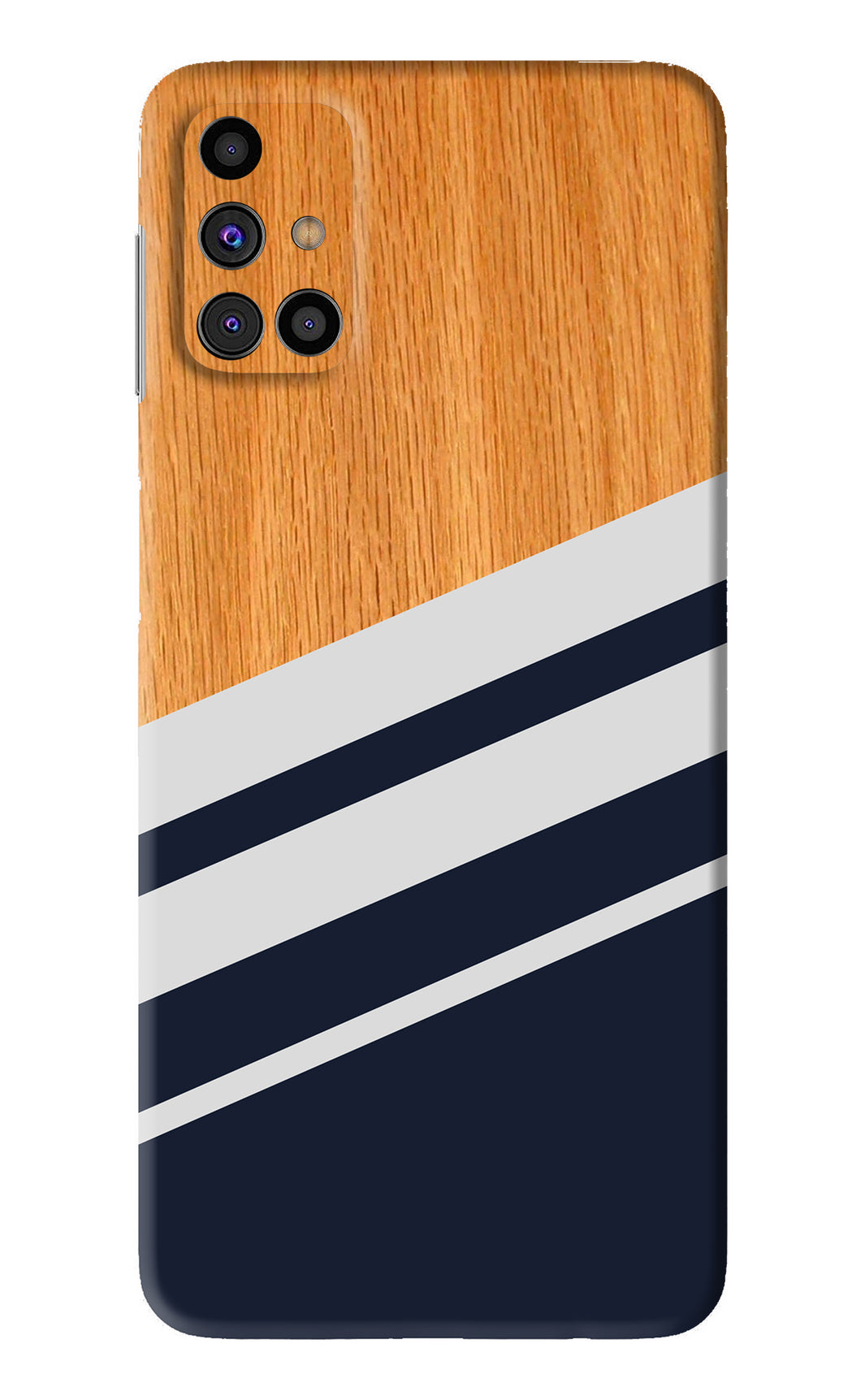 Black And White Wooden Samsung Galaxy M31s Back Skin Wrap