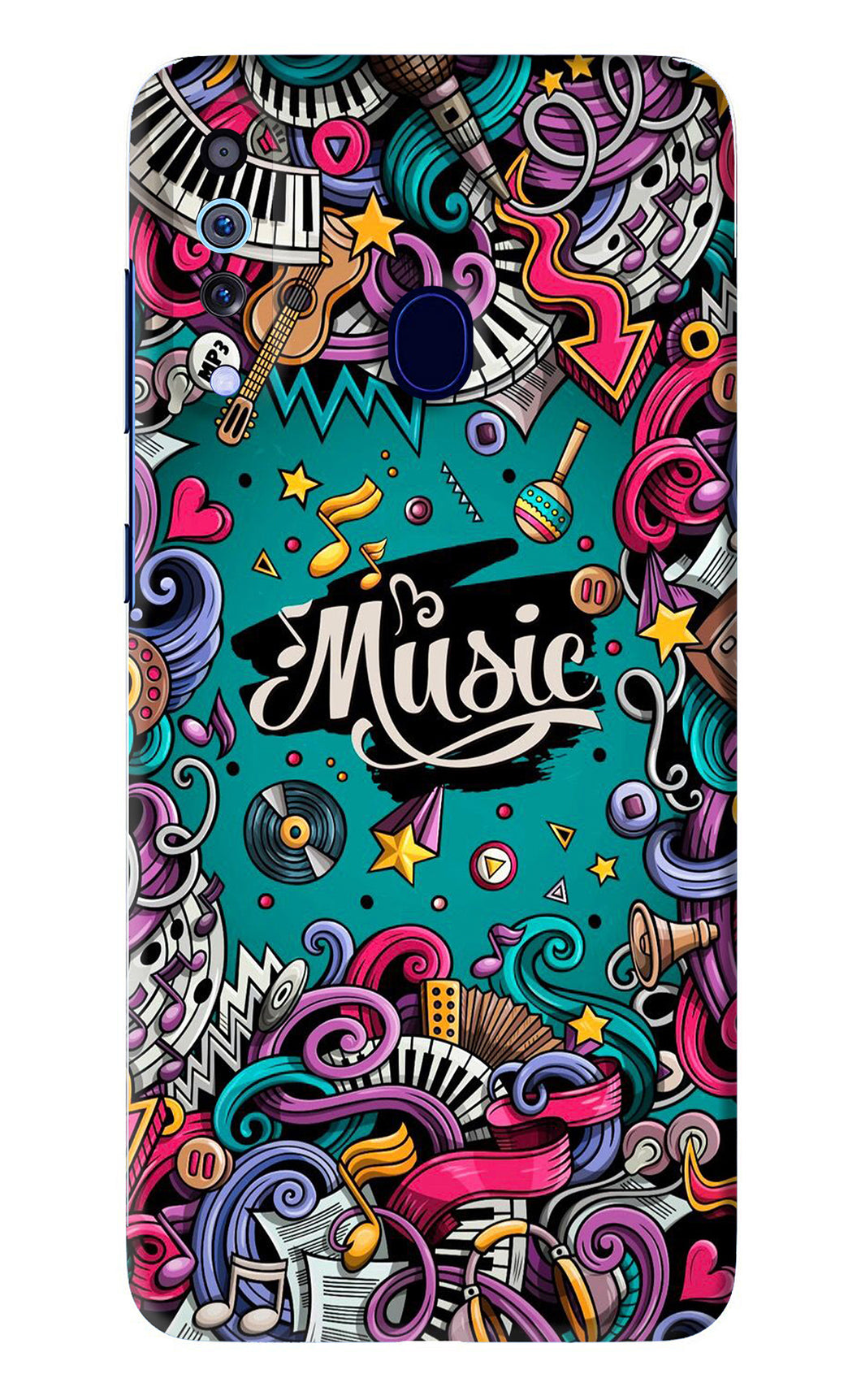 Music Graffiti Samsung Galaxy M40 Back Skin Wrap