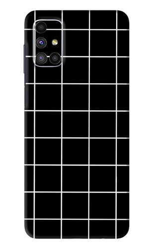 White Grid Samsung Galaxy M51 Back Skin Wrap