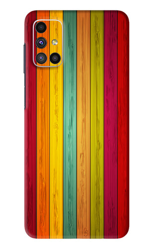 Multicolor Wooden Samsung Galaxy M51 Back Skin Wrap