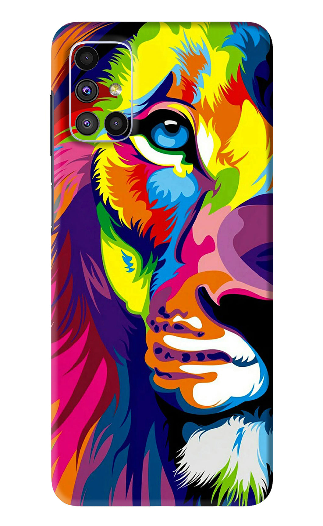 Lion Half Face Samsung Galaxy M51 Back Skin Wrap