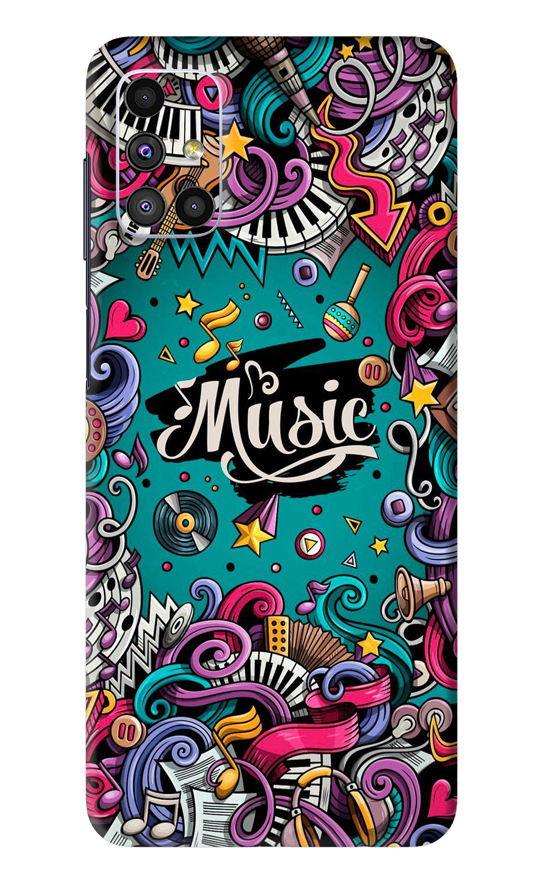 Music Graffiti Samsung Galaxy M51 Back Skin Wrap