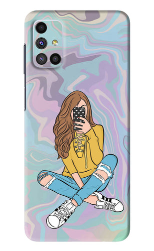 Selfie Girl Samsung Galaxy M51 Back Skin Wrap