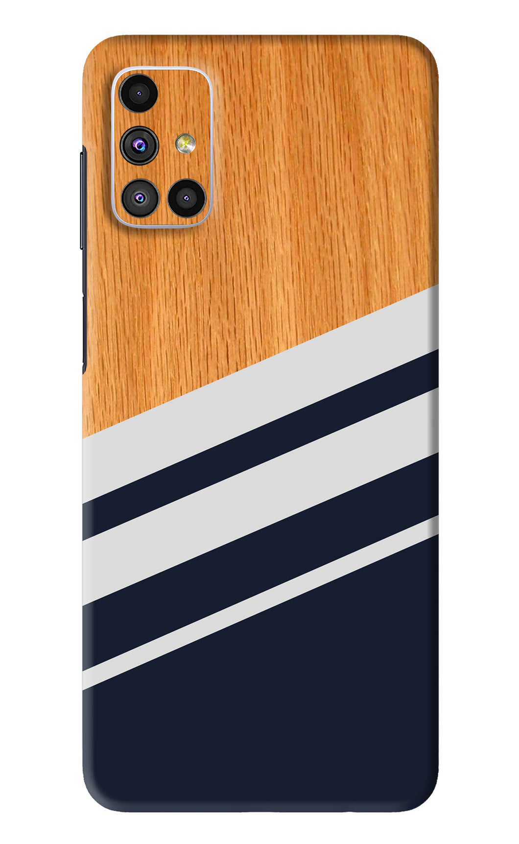 Black And White Wooden Samsung Galaxy M51 Back Skin Wrap