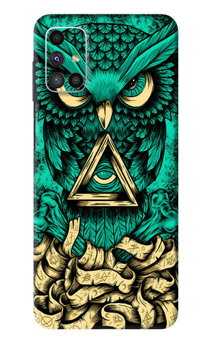 Green Owl Samsung Galaxy M51 Back Skin Wrap
