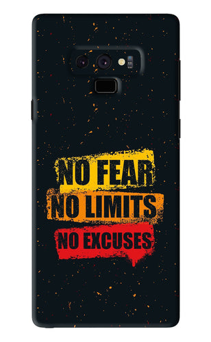 No Fear No Limits No Excuses Samsung Galaxy Note 9 Back Skin Wrap