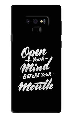 Open Your Mind Before Your Mouth Samsung Galaxy Note 9 Back Skin Wrap