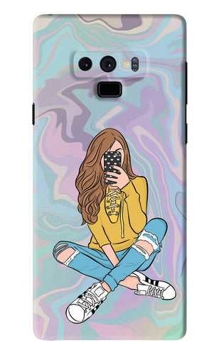 Selfie Girl Samsung Galaxy Note 9 Back Skin Wrap