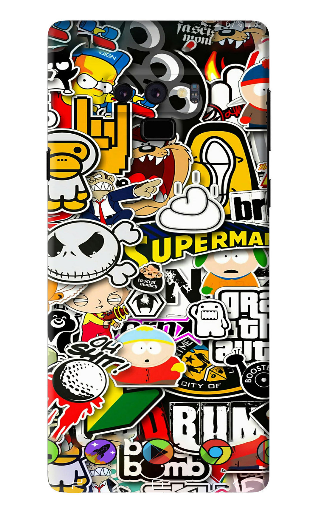 Sticker Bomb Samsung Galaxy Note 9 Back Skin Wrap