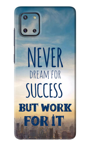 Never Dream For Success But Work For It Samsung Galaxy Note 10 Lite Back Skin Wrap