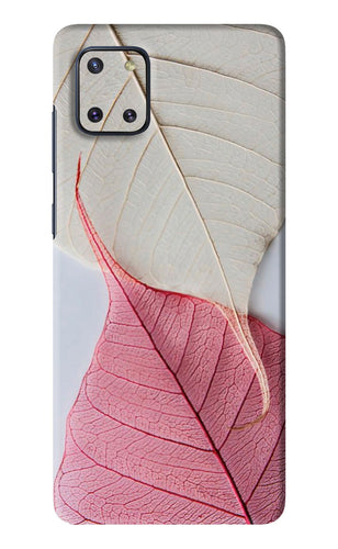 White Pink Leaf Samsung Galaxy Note 10 Lite Back Skin Wrap