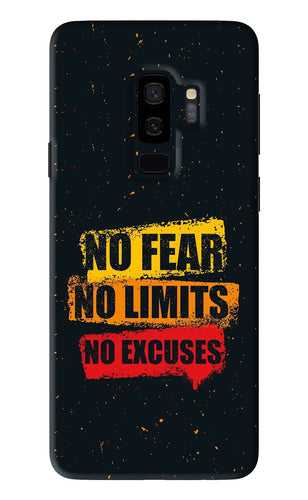 No Fear No Limits No Excuses Samsung Galaxy S9 Plus Back Skin Wrap