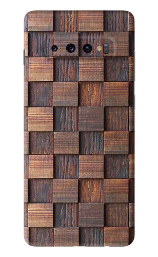 Wooden Cube Design Samsung Galaxy S10 Plus Back Skin Wrap