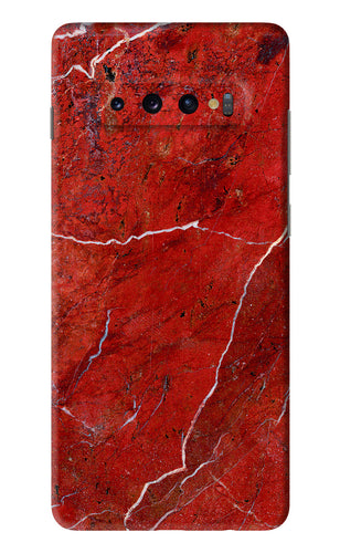 Red Marble Design Samsung Galaxy S10 Plus Back Skin Wrap