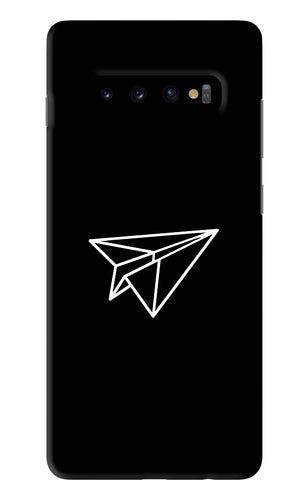 Paper Plane White Samsung Galaxy S10 Plus Back Skin Wrap