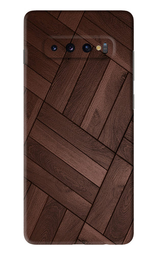 Wooden Texture Design Samsung Galaxy S10 Plus Back Skin Wrap