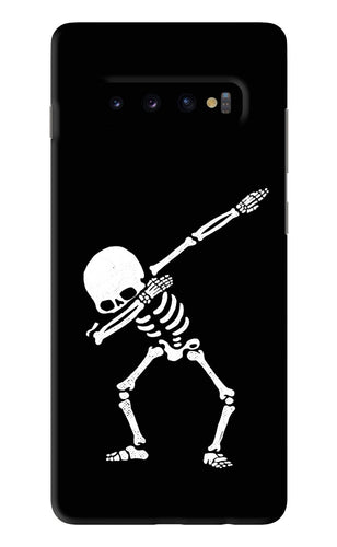 Dabbing Skeleton Art Samsung Galaxy S10 Plus Back Skin Wrap