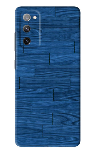 Blue Wooden Texture Samsung Galaxy S20 FE Back Skin Wrap