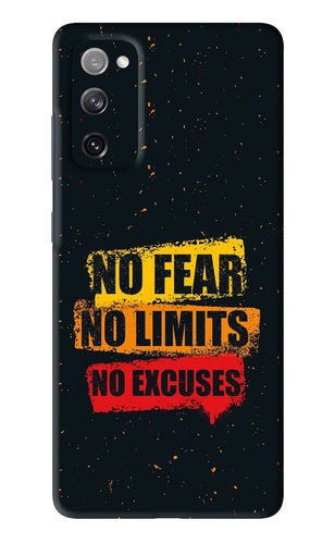No Fear No Limits No Excuses Samsung Galaxy S20 FE Back Skin Wrap