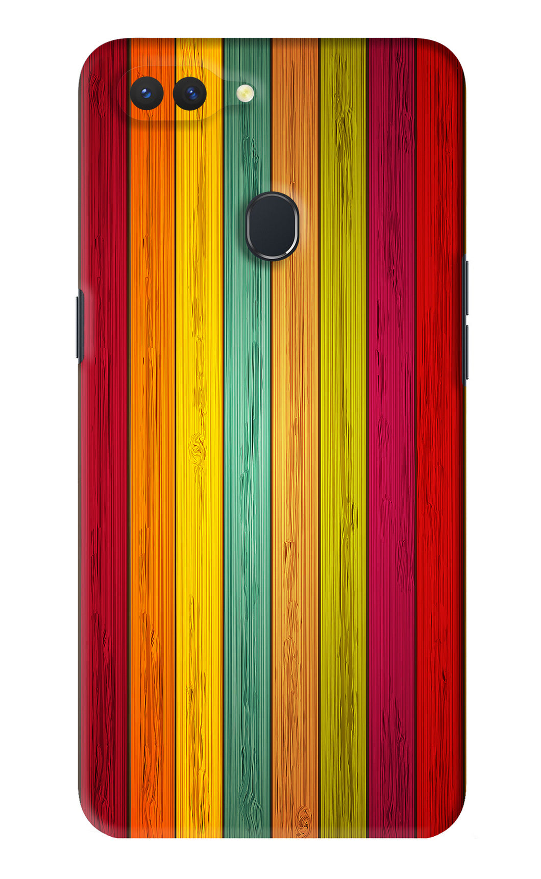 Multicolor Wooden Realme 2 Back Skin Wrap