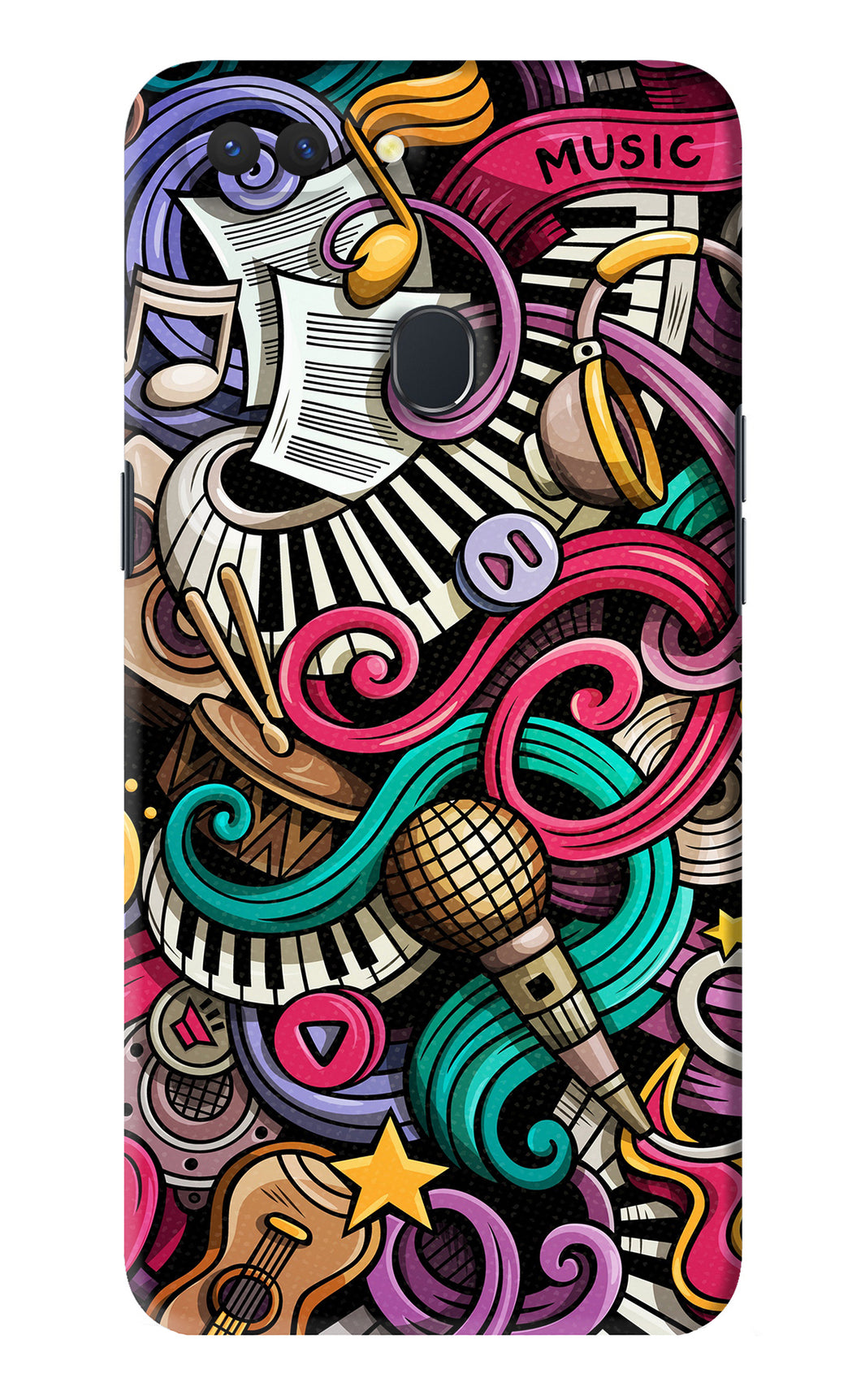 Music Abstract Realme 2 Back Skin Wrap